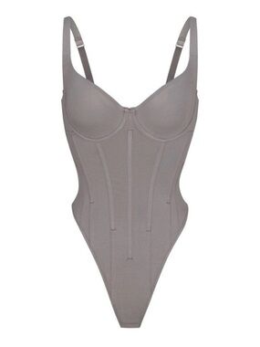 Skims Cotton Corset Bodysuit